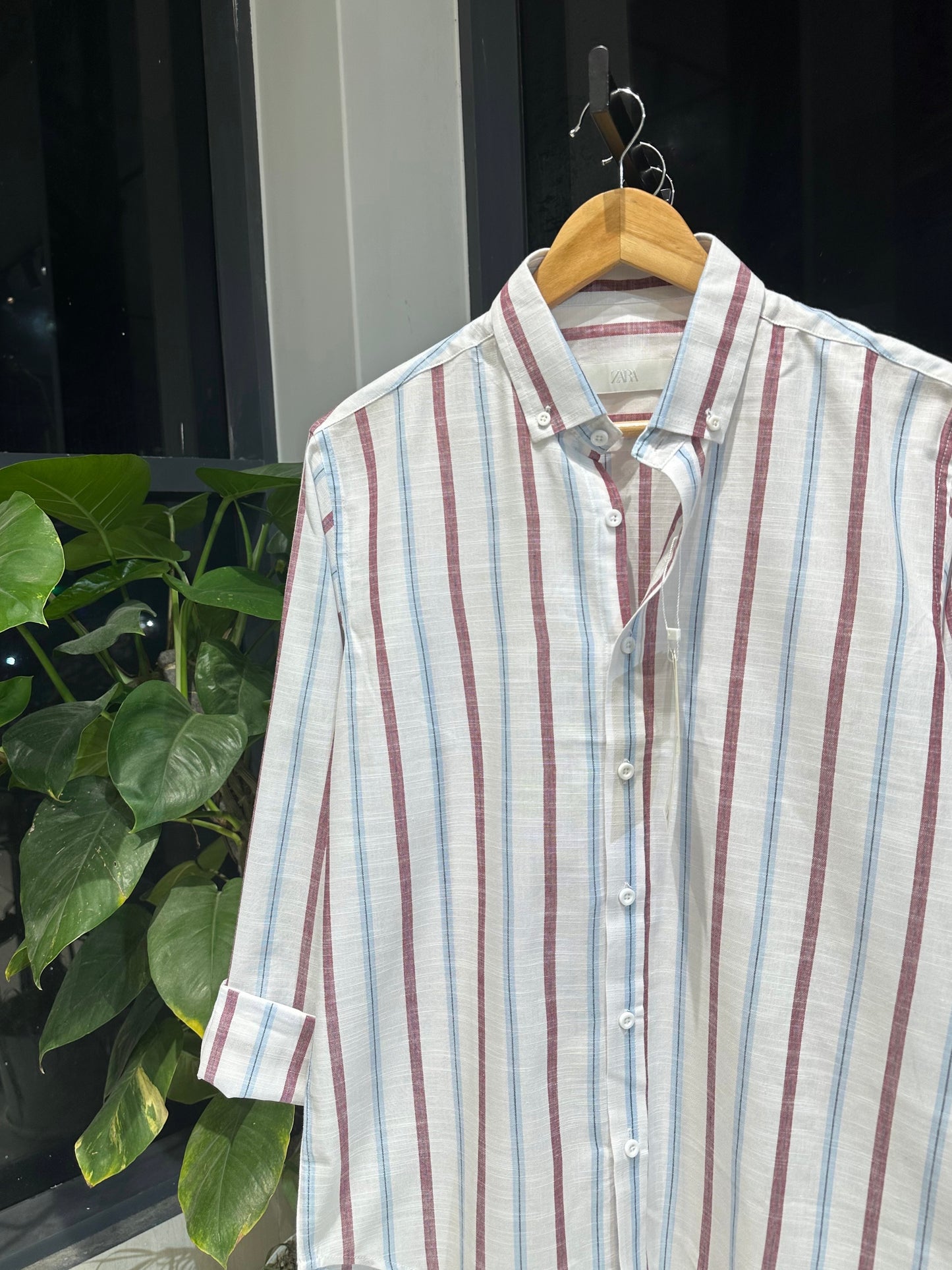 Gentle Stripe Shirt- Berry & Cyan