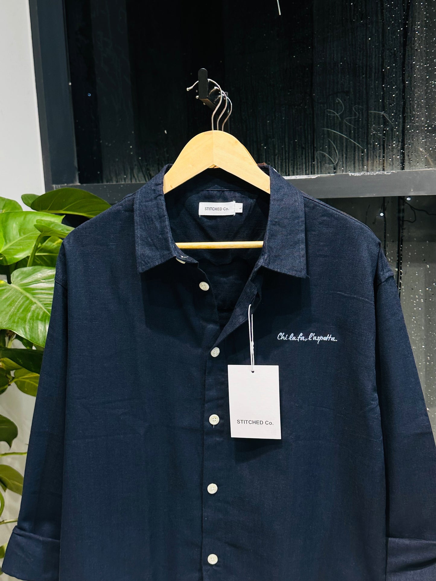 Oversized Shirt-Navy Blue