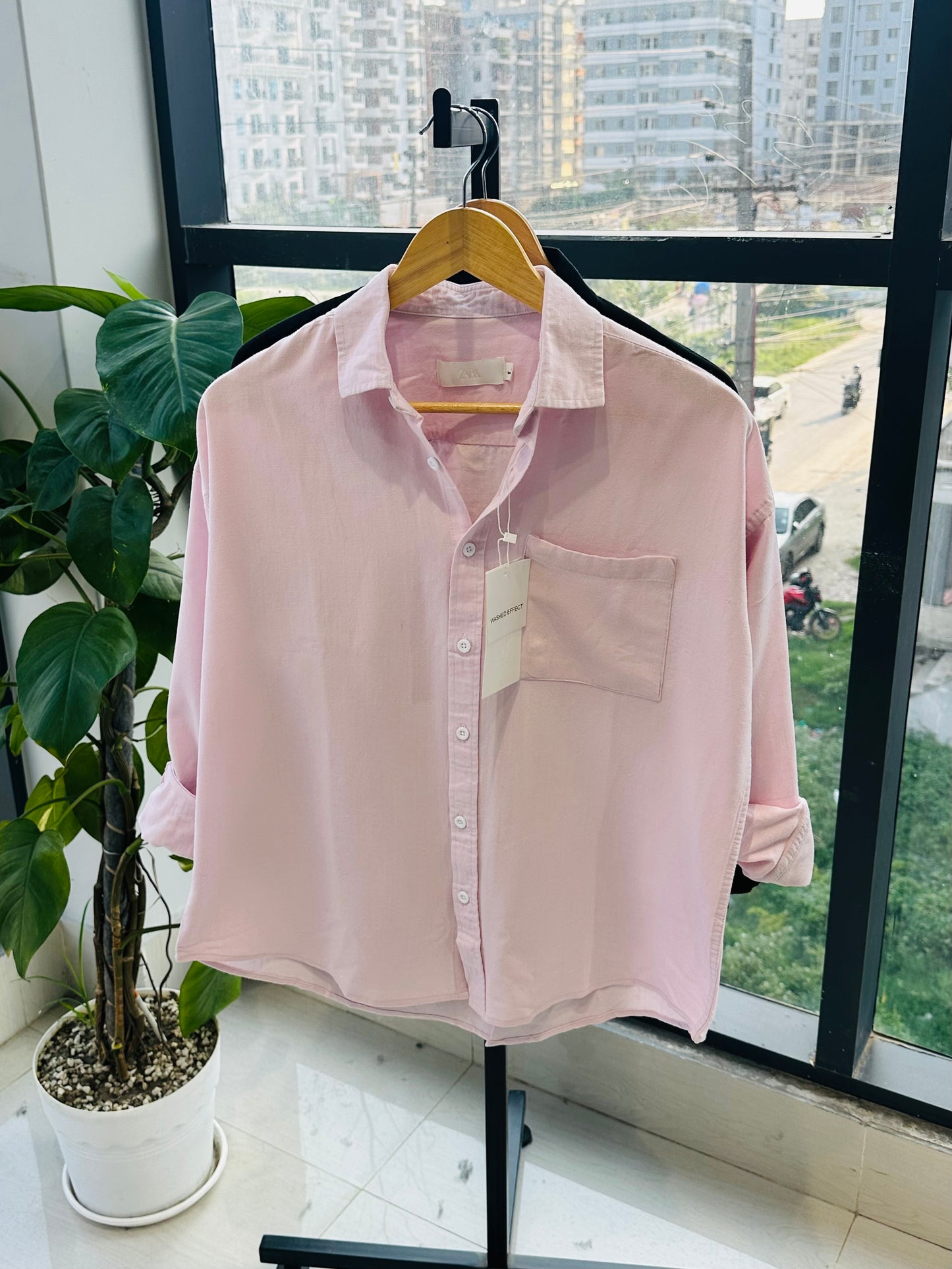 Urban Dropshoulder Shirt-Baby Pink