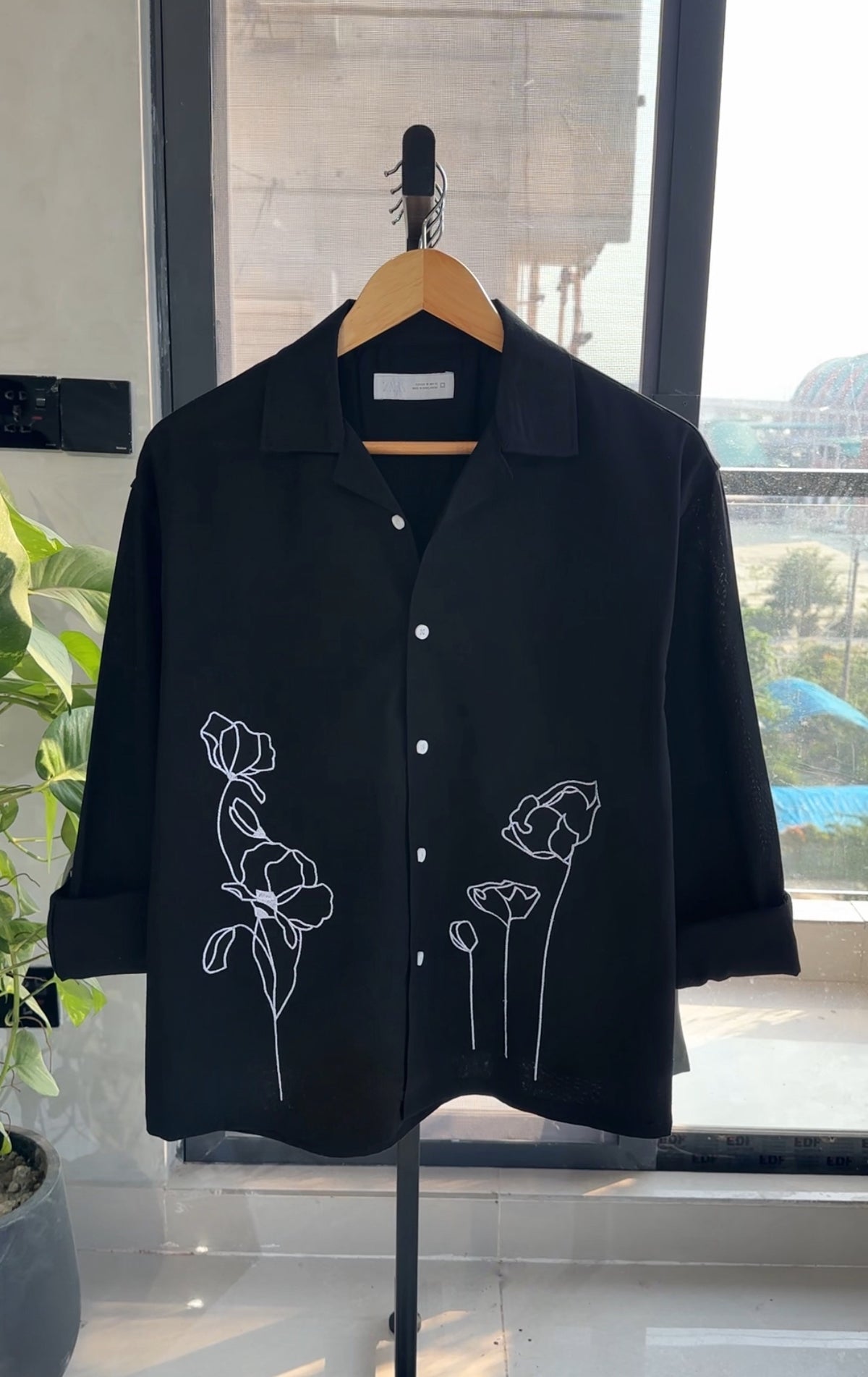 Linen Artistry Shirt-Black