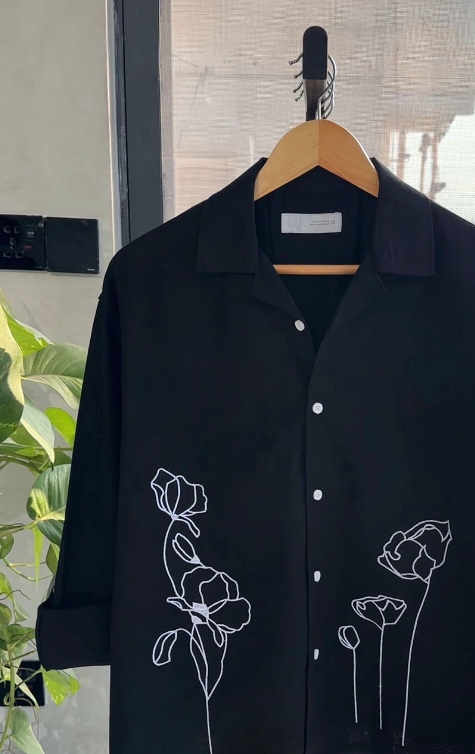 Linen Artistry Shirt-Black