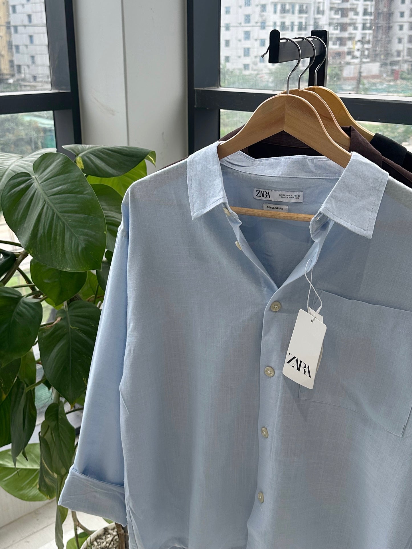 Relaxed Boxy Fit Over-Shirt -Sky Blue