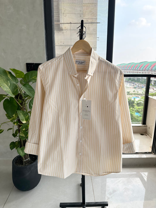 Gentle Stripe Shirt-Muted Gold