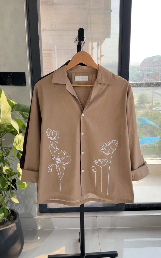 Linen Artistry Shirt-Taupe Beige