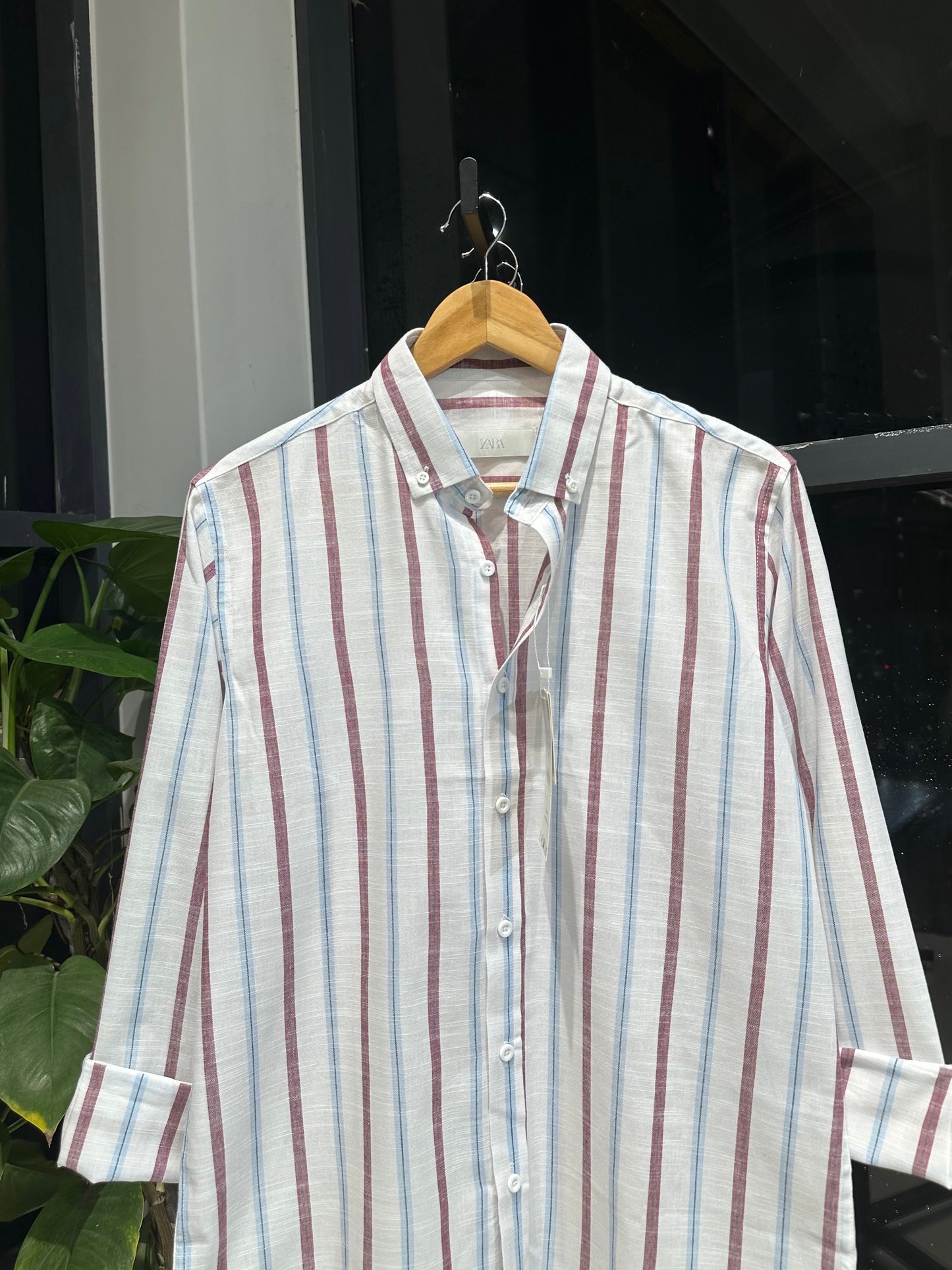 Gentle Stripe Shirt- Berry & Cyan