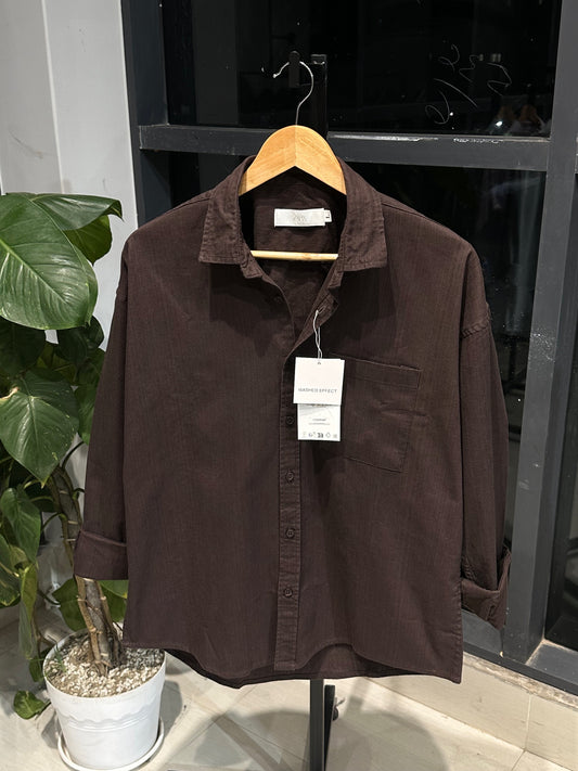 Urban Dropshoulder Shirt- Chocolate