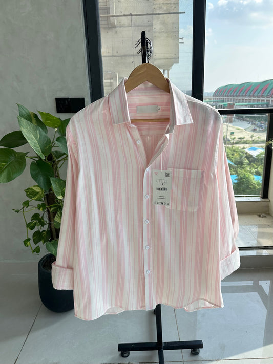 Gentle Stripe Shirt- Morning Blush