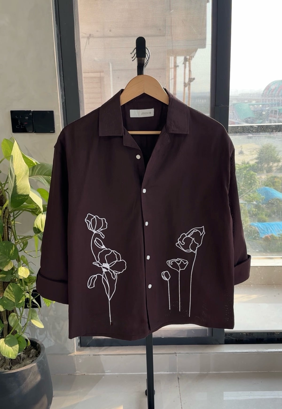 Linen Artistry Shirt-Chocolate