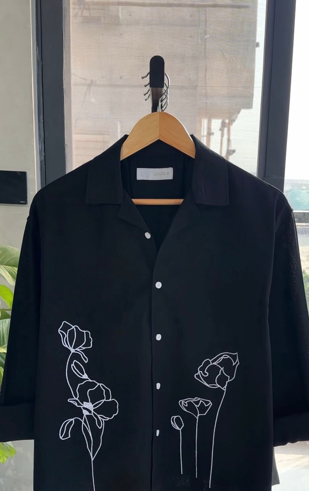 Linen Artistry Shirt-Black