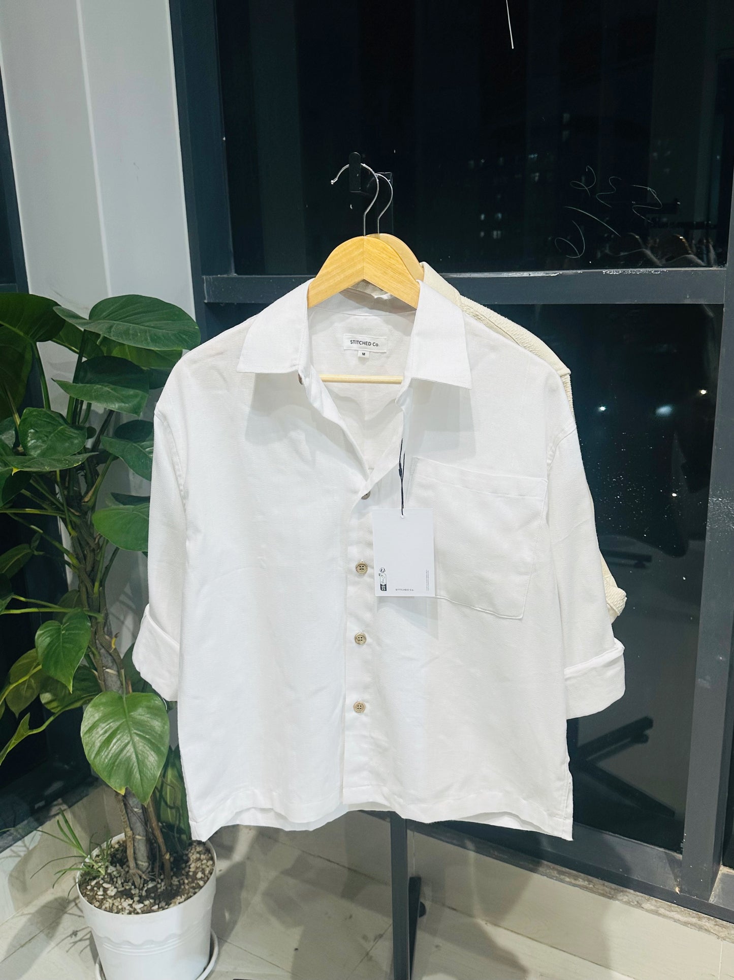 Relaxed Boxy Fit Over-Shirt - Crafted Off-white