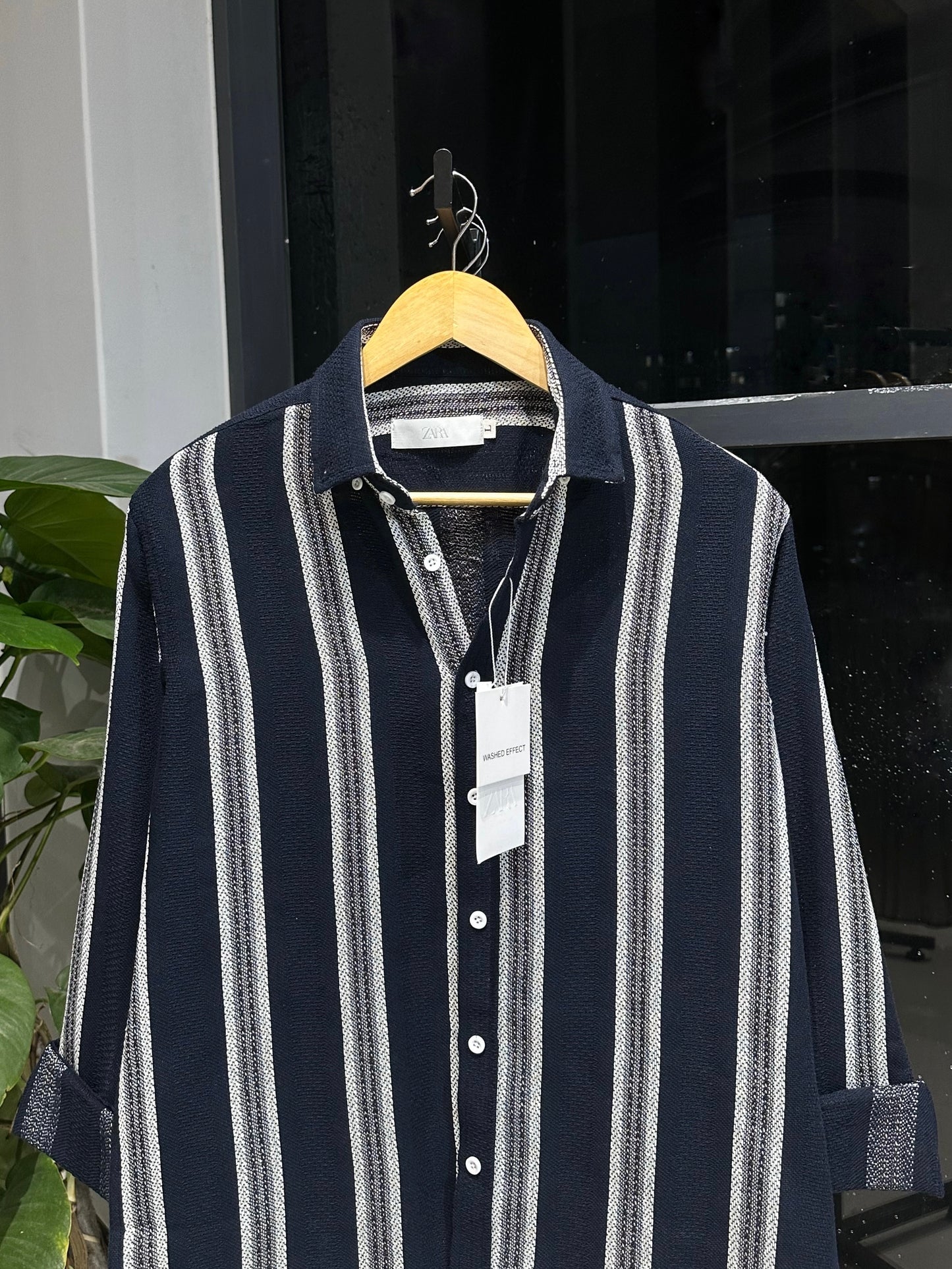 Gentle Stripe Shirt- Midnight Navy