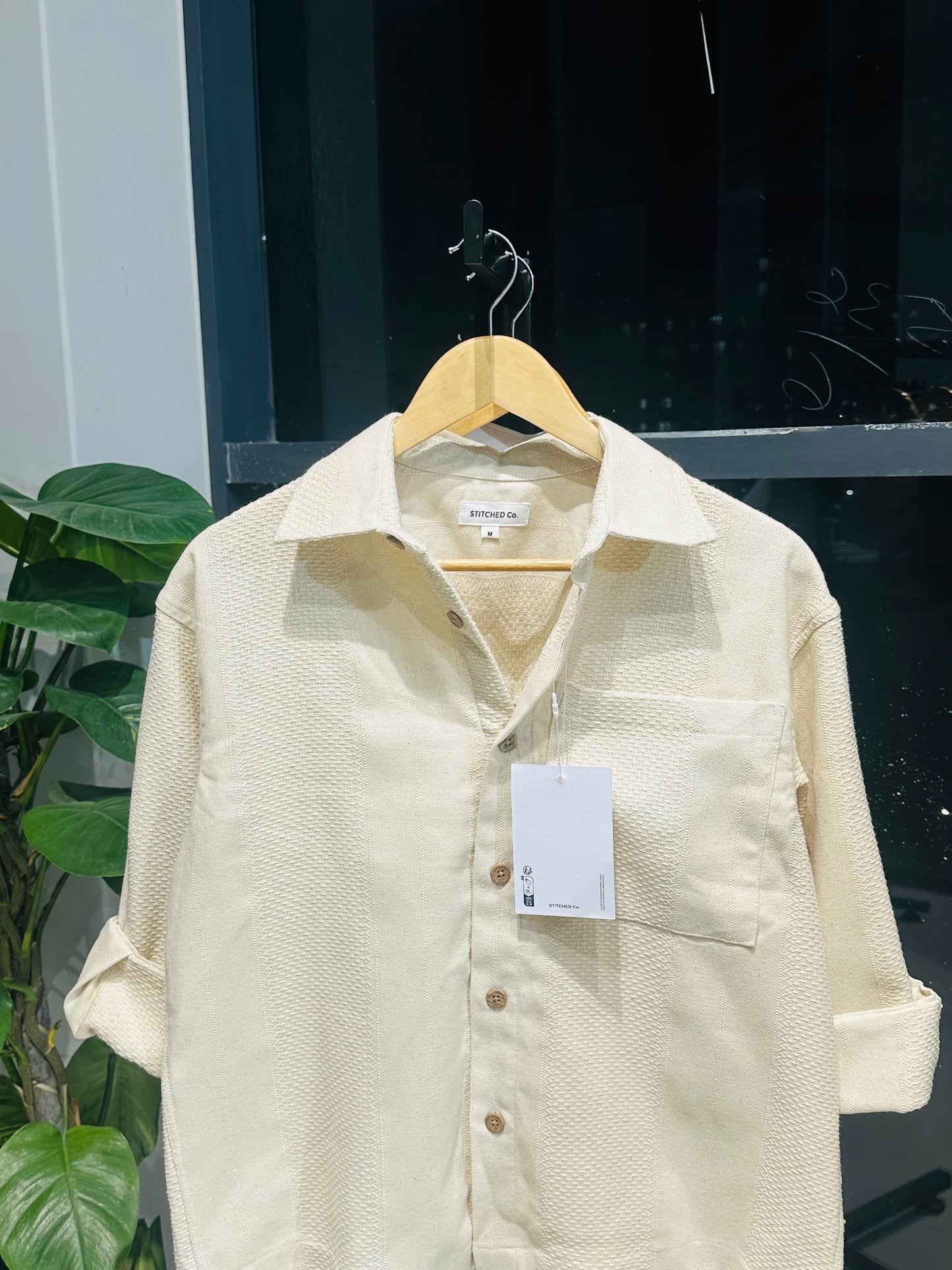Relaxed Boxy Fit Over-Shirt - Creamy White