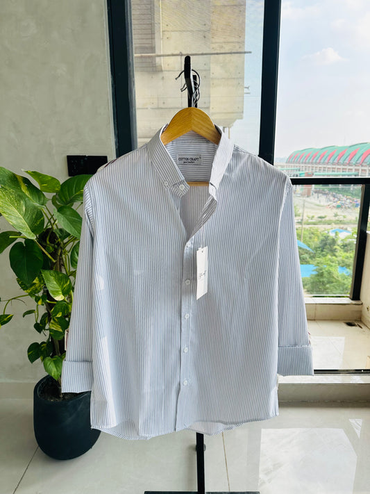 Gentle Stripe Shirt-Monochrome