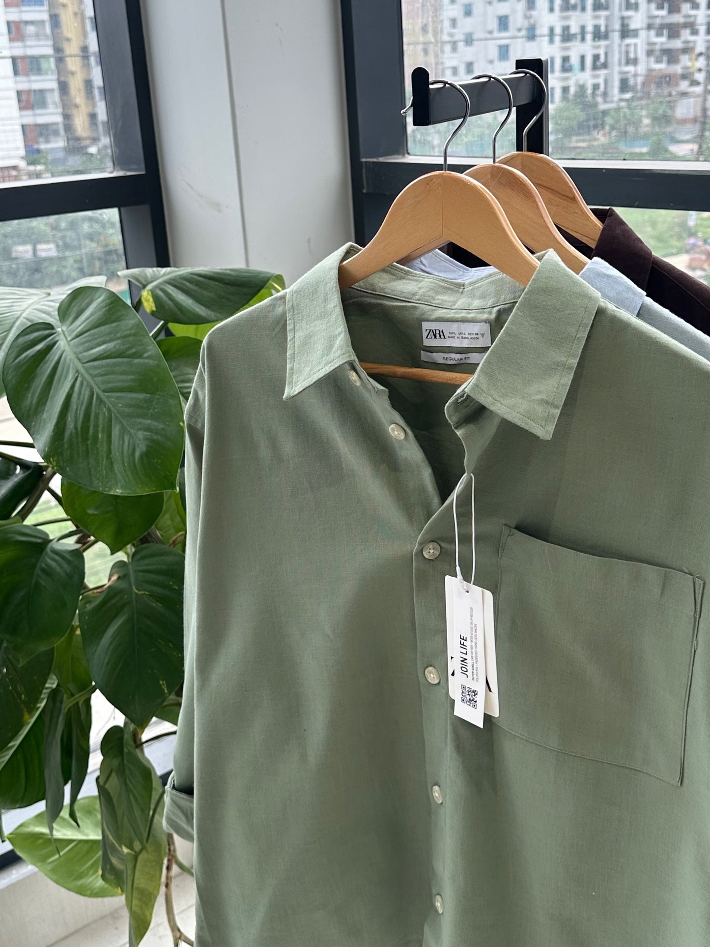 Relaxed Boxy Fit Over-Shirt -Olive