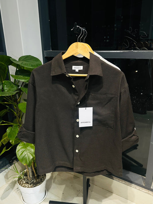 Crafted Boxy Fit Over-Shirt - crafted Chocolate