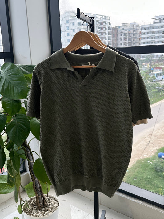 Cotton Craft Premium Knit Polo-Olive