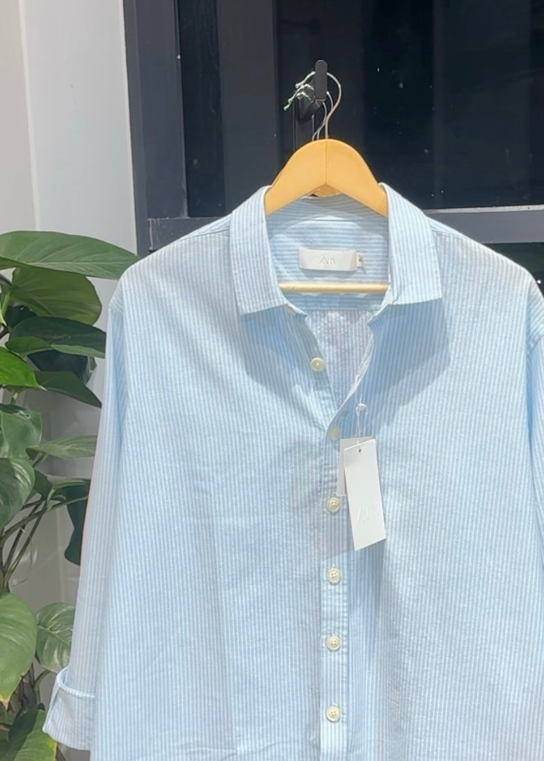Urban Drift Boxy Shirt-sky blue