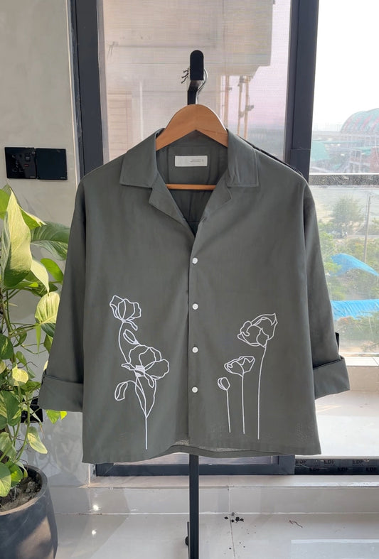 Linen Artistry Shirt-Olive