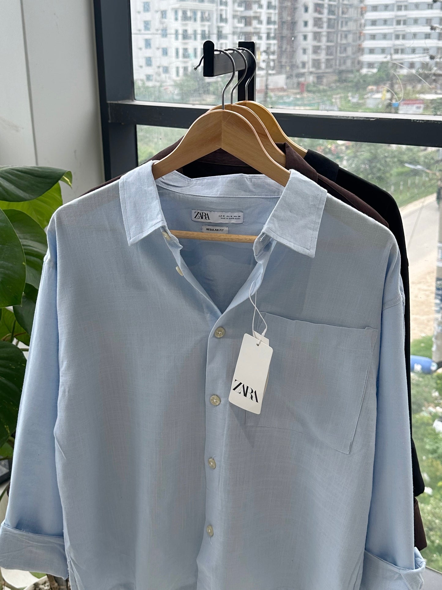 Relaxed Boxy Fit Over-Shirt -Sky Blue